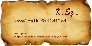 Kovalcsik Szilárd névjegykártya