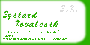 szilard kovalcsik business card